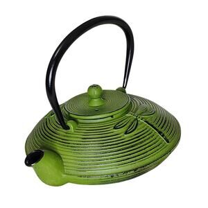 Dragonfly Teapot Green 770ml Low Profile Cast Iron Teapot Heavy Cast Iron